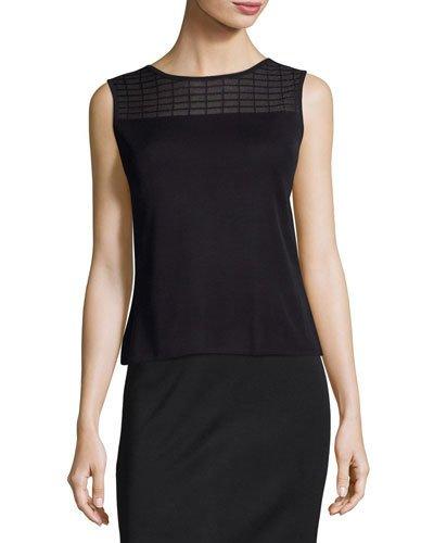 22l Tank Top With Yoke Detail, Navy