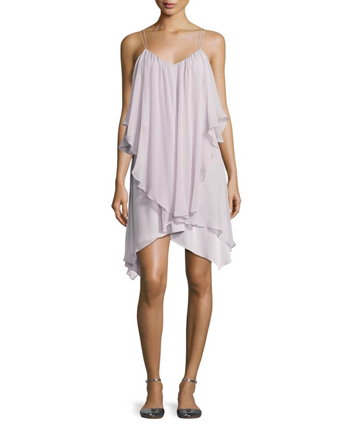 All This & Heaven Too Silk Layered Dress, Antiqued-white