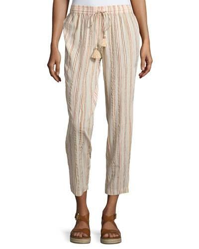Labana Striped Tassel Pants, Gold