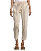 Labana Striped Tassel Pants, Gold