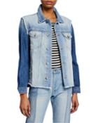 Le Reconstruct Fringe-hem Denim Jacket