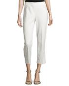 Stretch-twill Capri Pants, White