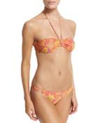Jungle Paisley-print Bikini Set, Orange/pink