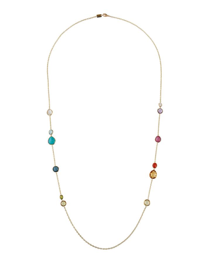 18k Rock Candy Mixed-stone Long Necklace In