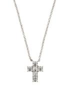 Asscher-cut Cz Crystal Cross Pendant Necklace