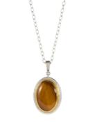 Standard Oval Pendant Necklace, Tiger's Eye