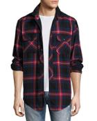 Flannel Plaid Shirt, Red/navy/white