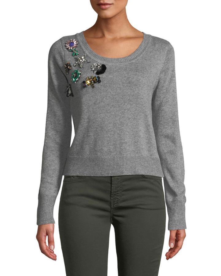 Beaded Appliqu&eacute;s Scoop-neck