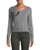 Beaded Appliqu&eacute;s Scoop-neck