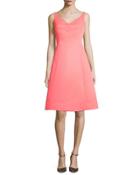 Sleeveless Structured Fit-and-flare Dress,