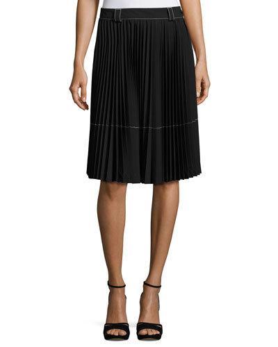 Belted Pleated A-line