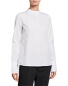 Mock-neck Long-sleeve Cotton