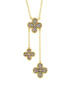 Pav&eacute; Crystal Clover Lariat Necklace