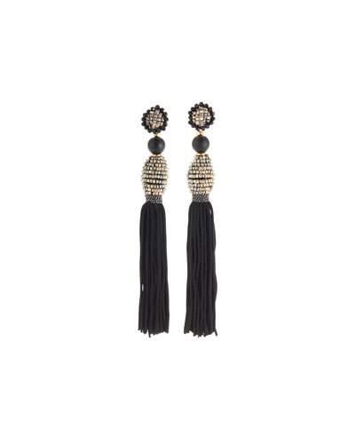 Floral-post Earrings W/ Fringe Tassel