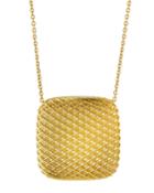 18k Silk Square Pendant Necklace