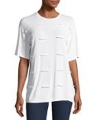 Fence Flap Short Sleeve Boxy Top, White