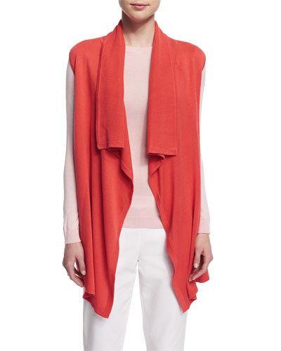 Sleeveless Draped-front Vest