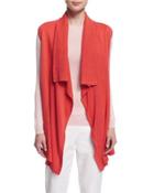 Sleeveless Draped-front Vest