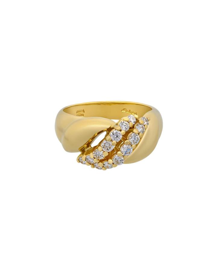 18k Split Diamond Ring,