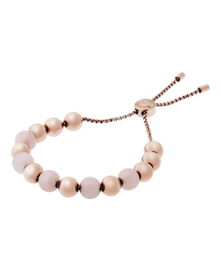 Large Bead Slider Bracelet, Rose Golden