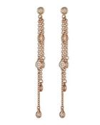 14k Pink Gold By-the-yard Diamond Dangle Earrings