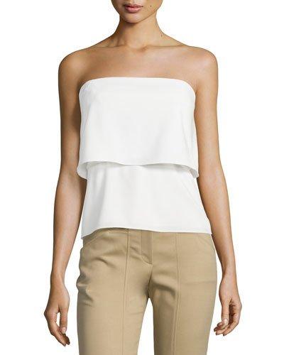 Strapless Flounce Top, Chalk