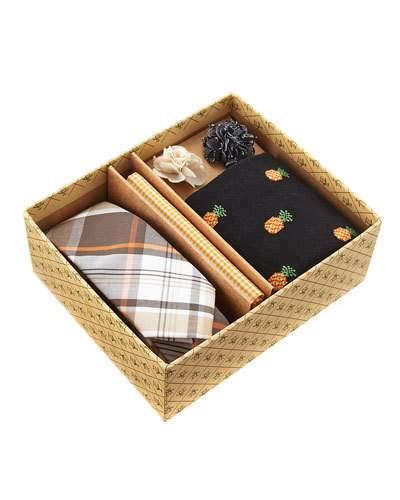 Five-piece Sock And Tie Box Set, Multi/pineapple