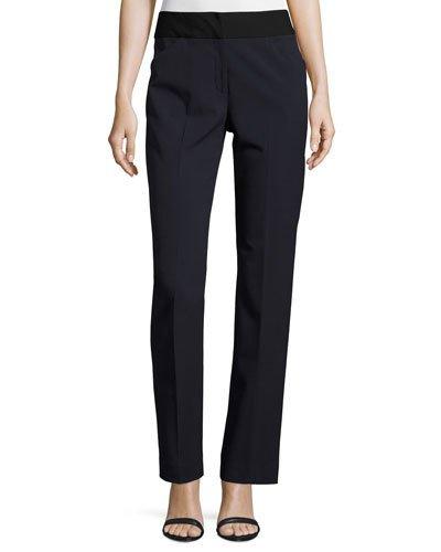 Stella Straight-leg Pants, Navy/black
