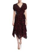 Katherine Leopard-print Burnout Wrap Dress