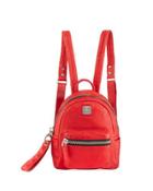 Tumbler Leather Mini Backpack, Red