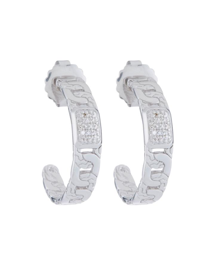 Medium Diamond Pave Hoop Earrings