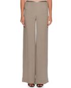 Side-zip Crinkled Cady Wide-leg Pants