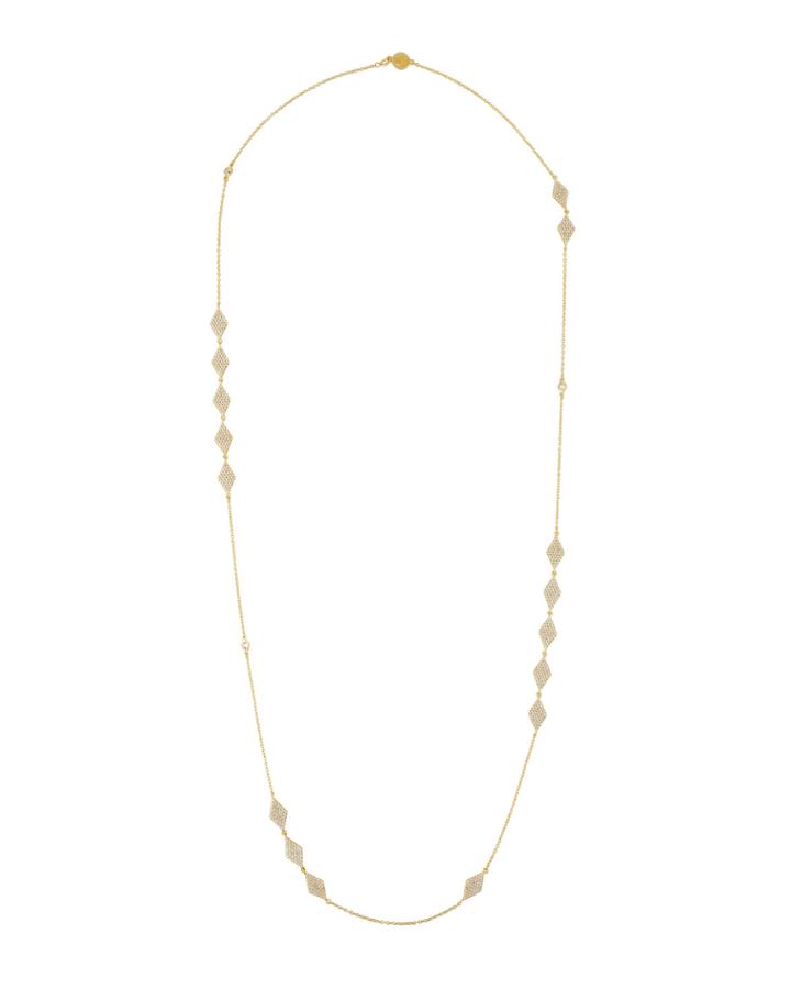 Geo Pave Harlequin Asymmetric Wrap Necklace