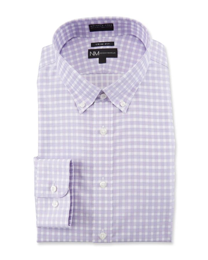 Men's Trim Fit Non-iron Check Dress