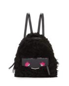 Mini Monster Shearling Backpack, Black