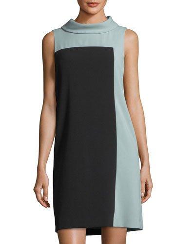 Colorblock Roll-neck Dress