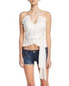 Frilly Cotton-silk Voile Top