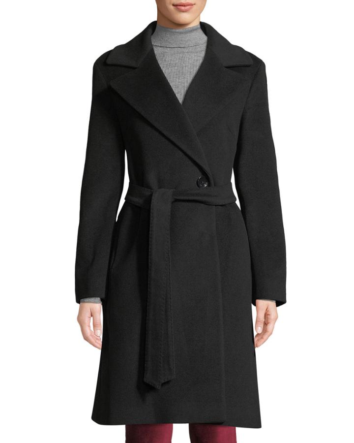 Double-breasted Wool-blend Belted Coat