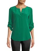 V-neck Rolled-sleeve