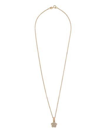 18k Rose Gold Diamond Flower Pendant Necklace