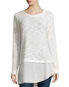 Round-neck Long-sleeve Mixed-media