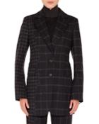Selia Two-button Marble Tiles Patchwork Flannel Wool