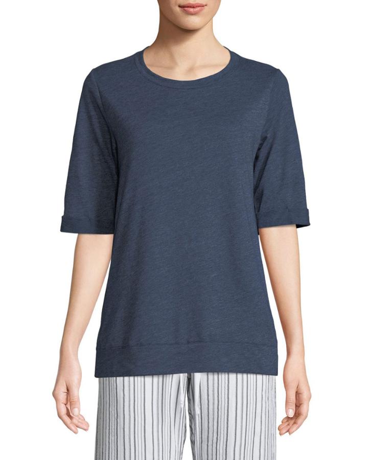 Half-sleeve Crewneck