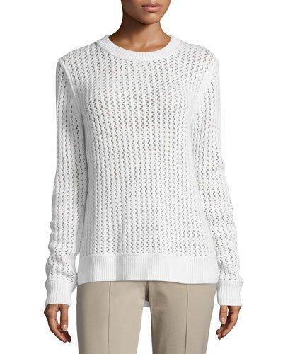 Long-sleeve Zigzag-ribbed