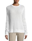 Long-sleeve Zigzag-ribbed