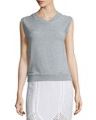 Luca Sleeveless V-neck Pullover, Heather Gray