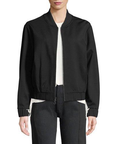 Zip-front Jersey Bomber Jacket