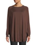 Cashmere-silk Long-sleeve Poncho Top