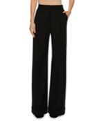 Cuffed Wide-leg Pants, Black