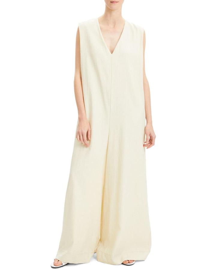 Straight Oversized V-neck Sleeveless Romper